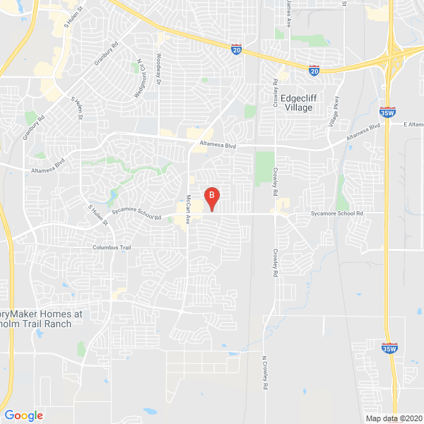 South Meadow Animal Clinic location map: 3020 Sycamore School Rd, Fort Worth, TX 76133, USA, Fort worth, Texas